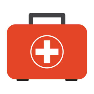 First aid safety box vector illustration design on white background - Emergency health care kit
